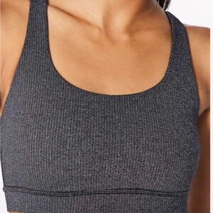 Heather black lululemon sports bra size 2 like new